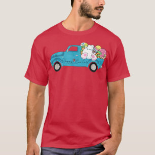 Vintage Happy Easter Pickup Truck Bunny Eggs Men W T-Shirt