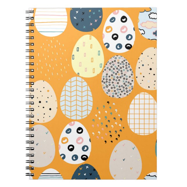 Vintage Happy Easter Scandinavian Design Notebook (Front)