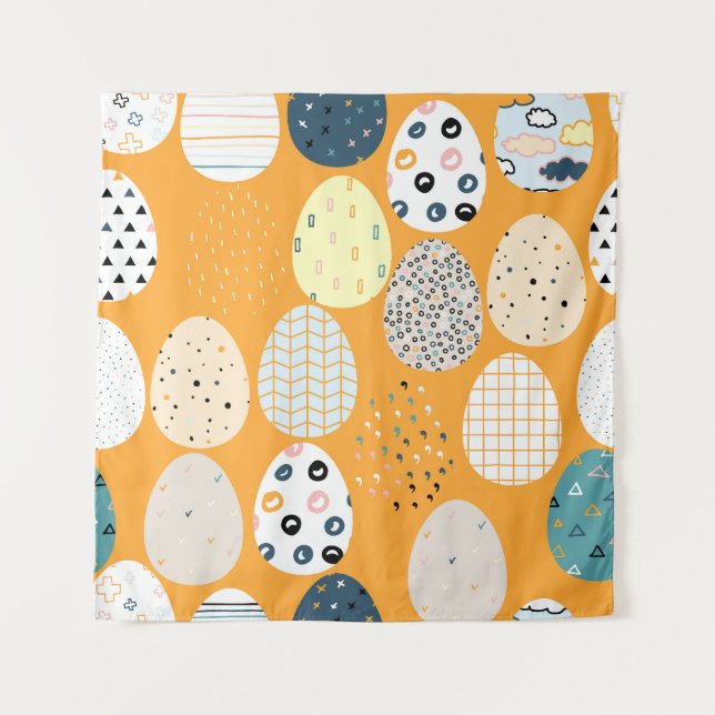 Vintage Happy Easter Scandinavian Design Tapestry (Front)