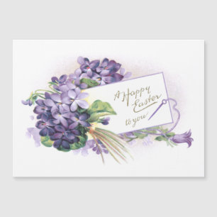 Vintage Happy Easter Violets
