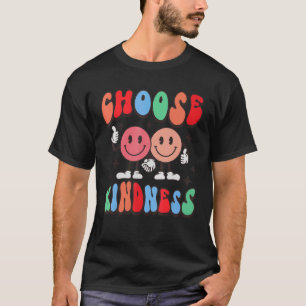 Vintage Happy Face Choose Kindness Men Women Posit T-Shirt