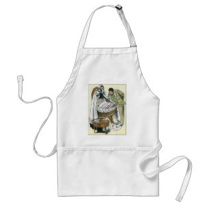 Vintage Happy Fathers Day, Victorian Baby Bassinet Standard Apron