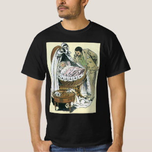 Vintage Happy Fathers Day, Victorian Baby Bassinet T-Shirt