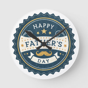 Vintage Happy Father's Day Watch – Classic Badge D Round Clock