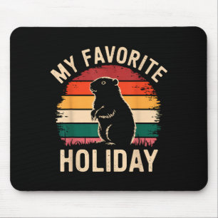 Vintage Happy Groundhog Day 2025 Funny Woodchuck Mouse Mat