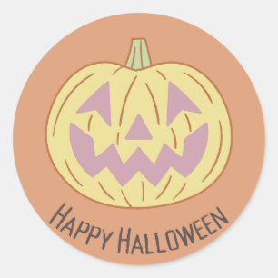 Vintage Happy Halloween 3' Classic Round Sticker