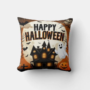 Vintage happy Halloween art Cushion
