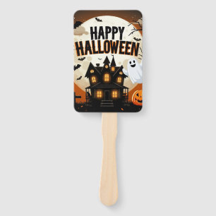 Vintage happy Halloween art Hand Fan