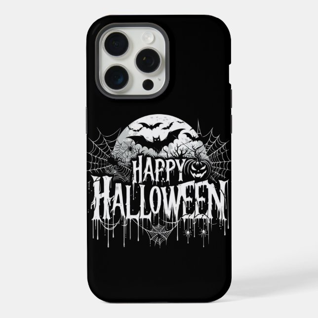 Vintage happy Halloween art iPhone Case (Back)