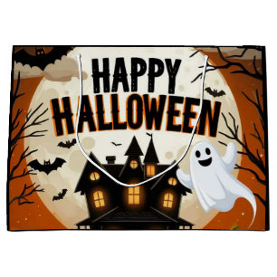 Vintage happy Halloween art Large Gift Bag