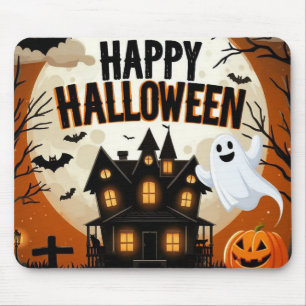 Vintage happy Halloween art Mouse Mat