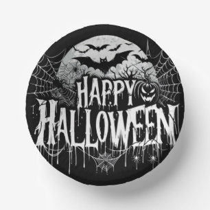 Vintage happy Halloween art Paper Plate