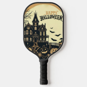 Vintage happy Halloween art Pickleball Paddle