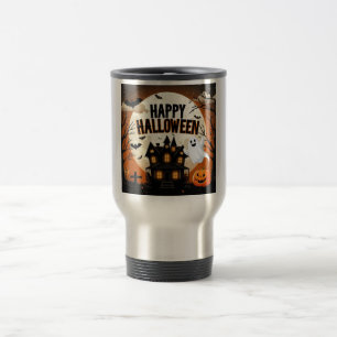 Vintage happy Halloween art Travel Mug