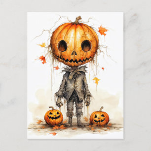Vintage Happy Halloween Fiend Postcard