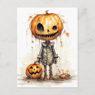 Vintage Happy Halloween Fiend Postcard