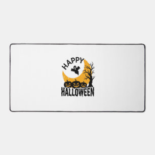 Vintage Happy Halloween Ghost Pumpkin Shirt Design Desk Mat