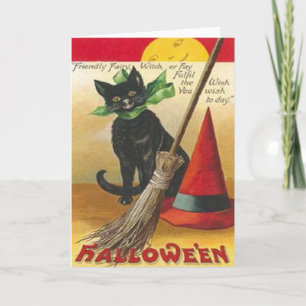 Vintage Happy Halloween Poster Greeting Card
