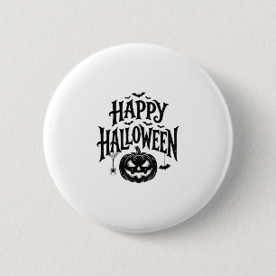 Vintage Happy Halloween Pumpkin Bat Shirt Design_1 6 Cm Round Badge