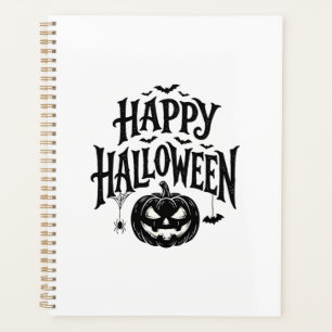 Vintage Happy Halloween Pumpkin Bat Shirt Design_1 Planner