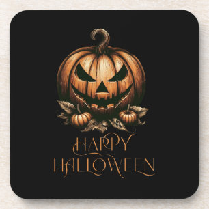 Vintage happy Halloween pumpkin Coaster