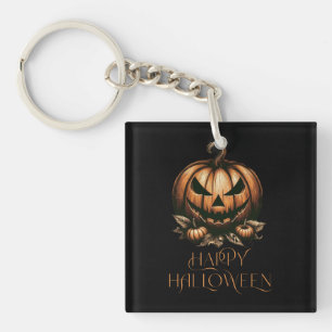Vintage happy Halloween pumpkin Key Ring
