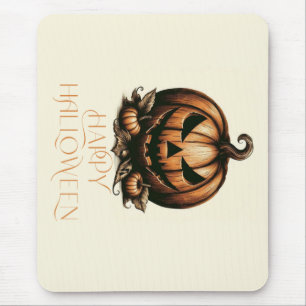 Vintage happy Halloween pumpkin Mouse Mat