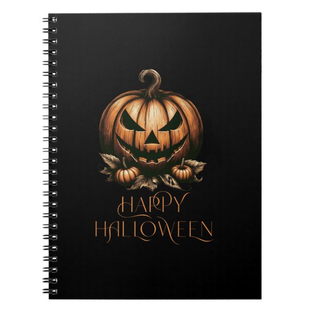 Vintage happy Halloween pumpkin Notebook (Front)