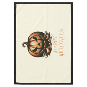 Vintage happy Halloween pumpkin Tablecloth