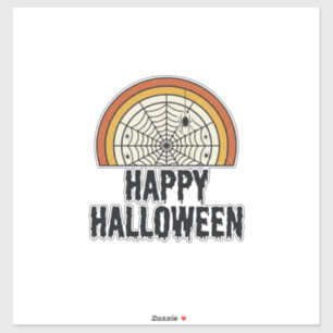 Vintage Happy Halloween Spider Web Vector Design_1