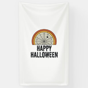 Vintage Happy Halloween Spider Web Vector Design_1 Banner