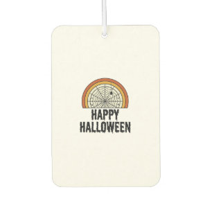 Vintage Happy Halloween Spider Web Vector Design_1 Car Air Freshener