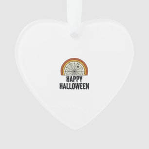 Vintage Happy Halloween Spider Web Vector Design_1 Ornament