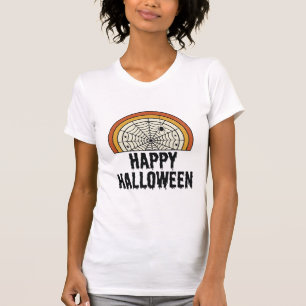 Vintage Happy Halloween Spider Web Vector Design_1 T-Shirt