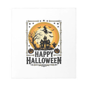 Vintage Happy Halloween Witch Moon Shirt Design_1 Notepad