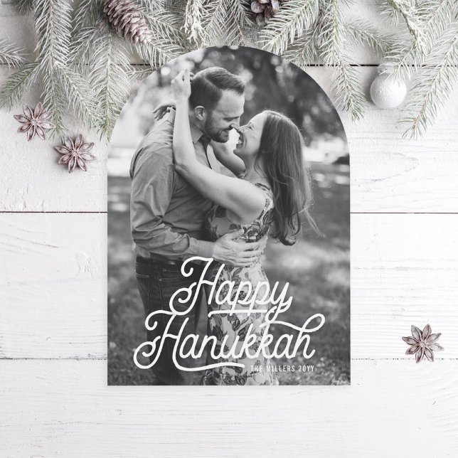 Vintage Happy Hanukkah Holiday Photo Card (Creator Uploaded)