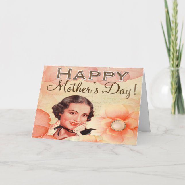Vintage Happy Mother’s Day Floral Card (Front)