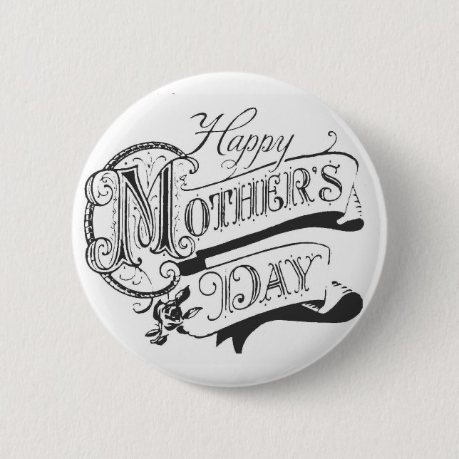 Vintage Happy Mother's Day Button (Front)