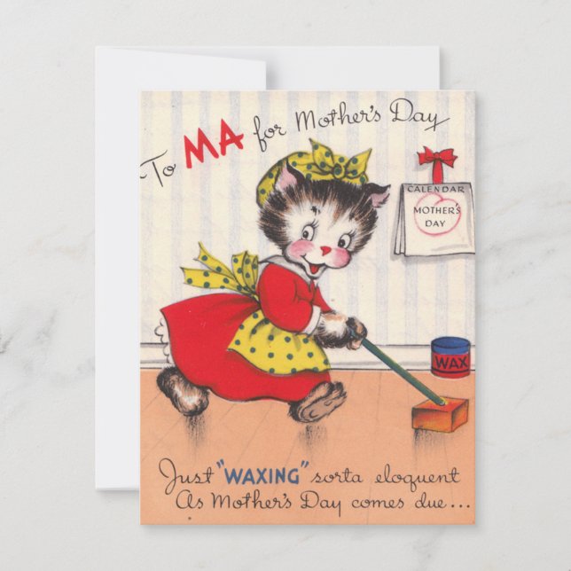 Vintage Happy Mothers Day Holiday Card (Front)