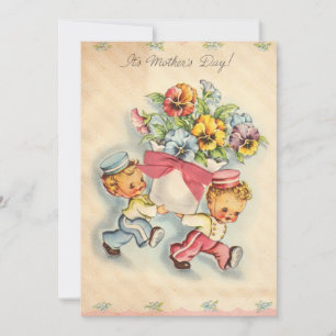 Vintage Happy Mothers day Holiday Card