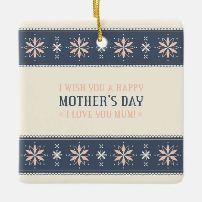 Vintage Happy Mother's Day | Ornament (Front)