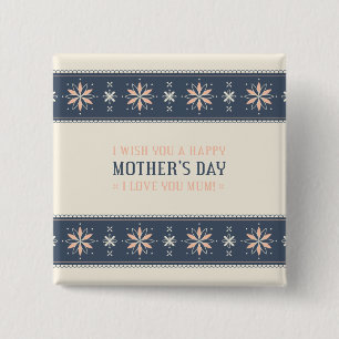Vintage Happy Mother's Day Pin Button