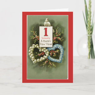 Vintage Happy New Year Holiday Card