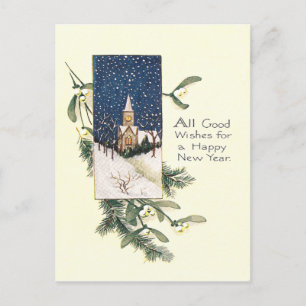 Vintage Happy New Year Holiday Postcard