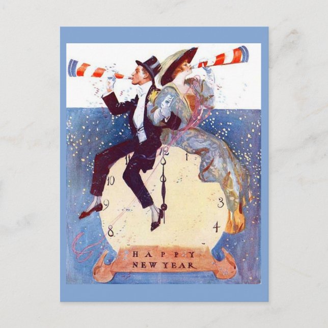 Vintage Happy New Year Postcard (Front)