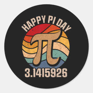 Vintage Happy Pi Day 3.14 For Men And Kids Classic Round Sticker