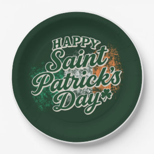 Vintage Happy Saint Patrick's day Paper Plate