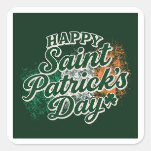 Vintage Happy Saint Patrick's day Square Sticker