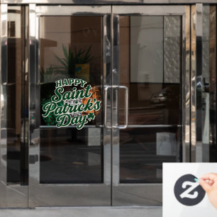 Vintage Happy Saint Patrick's day Window Cling