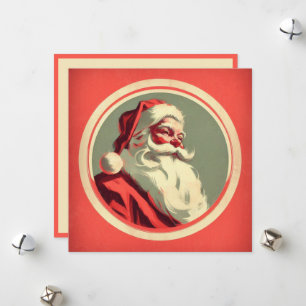 Vintage Happy Santa Holiday Card